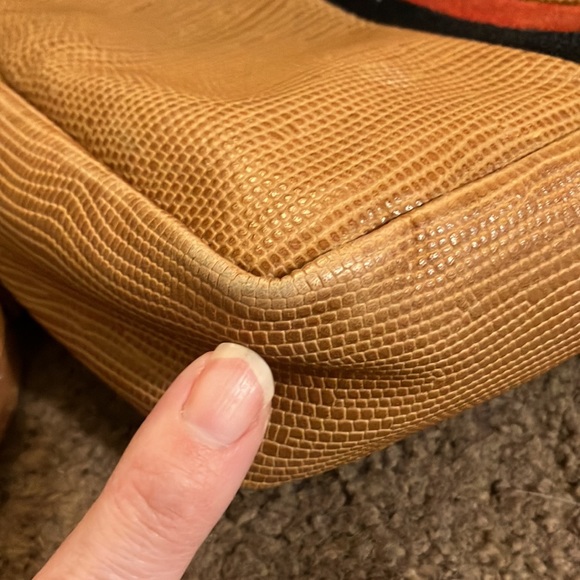 Clare V midi sac crossbody shoulder bag tan lizard leather - Picture 12 of 12